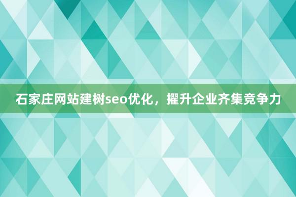 石家庄网站建树seo优化，擢升企业齐集竞争力