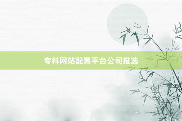 专科网站配置平台公司推选