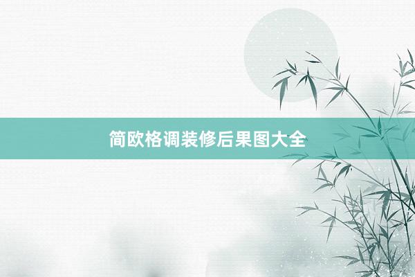 简欧格调装修后果图大全